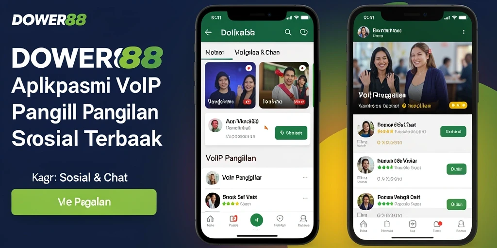 Antarmuka aplikasi DOWER88 menampilkan opsi panggilan dan chatting yang mudah diakses.