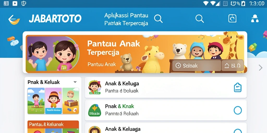 Tampilan antarmuka JABARTOTO yang ramah pengguna untuk Pantau Anak.
