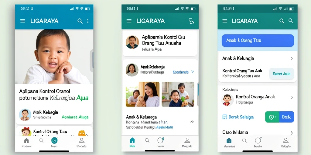 Tampilan antarmuka LIGARAYA untuk kontrol orang tua yang intuitif.
