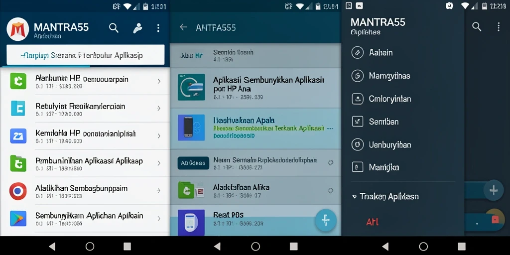 Antarmuka aplikasi MANTRA55 yang mudah digunakan untuk menyembunyikan aplikasi.