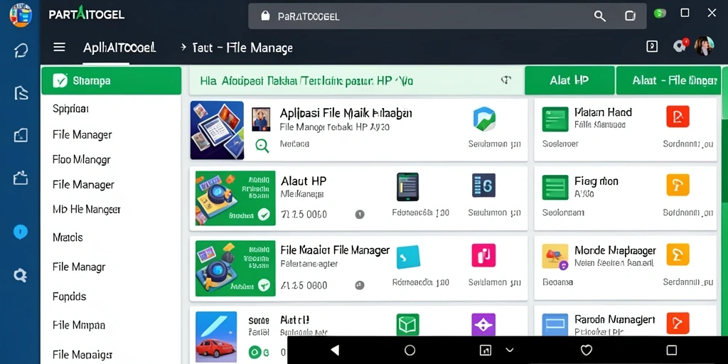 Antarmuka aplikasi PARTAITOGEL untuk pengelolaan file yang efisien.