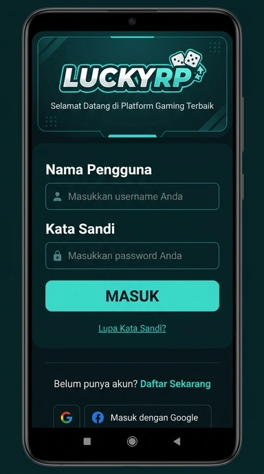 Tampilan halaman login luckyrp