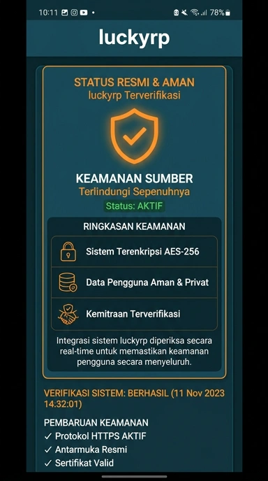 Tampilan kanal resmi luckyrp